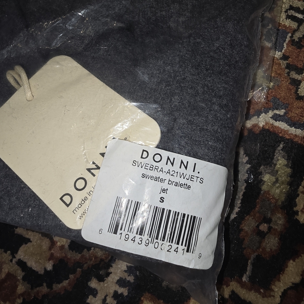 DONNI. Sweater Bra Top In Jet - Picture 4 of 5